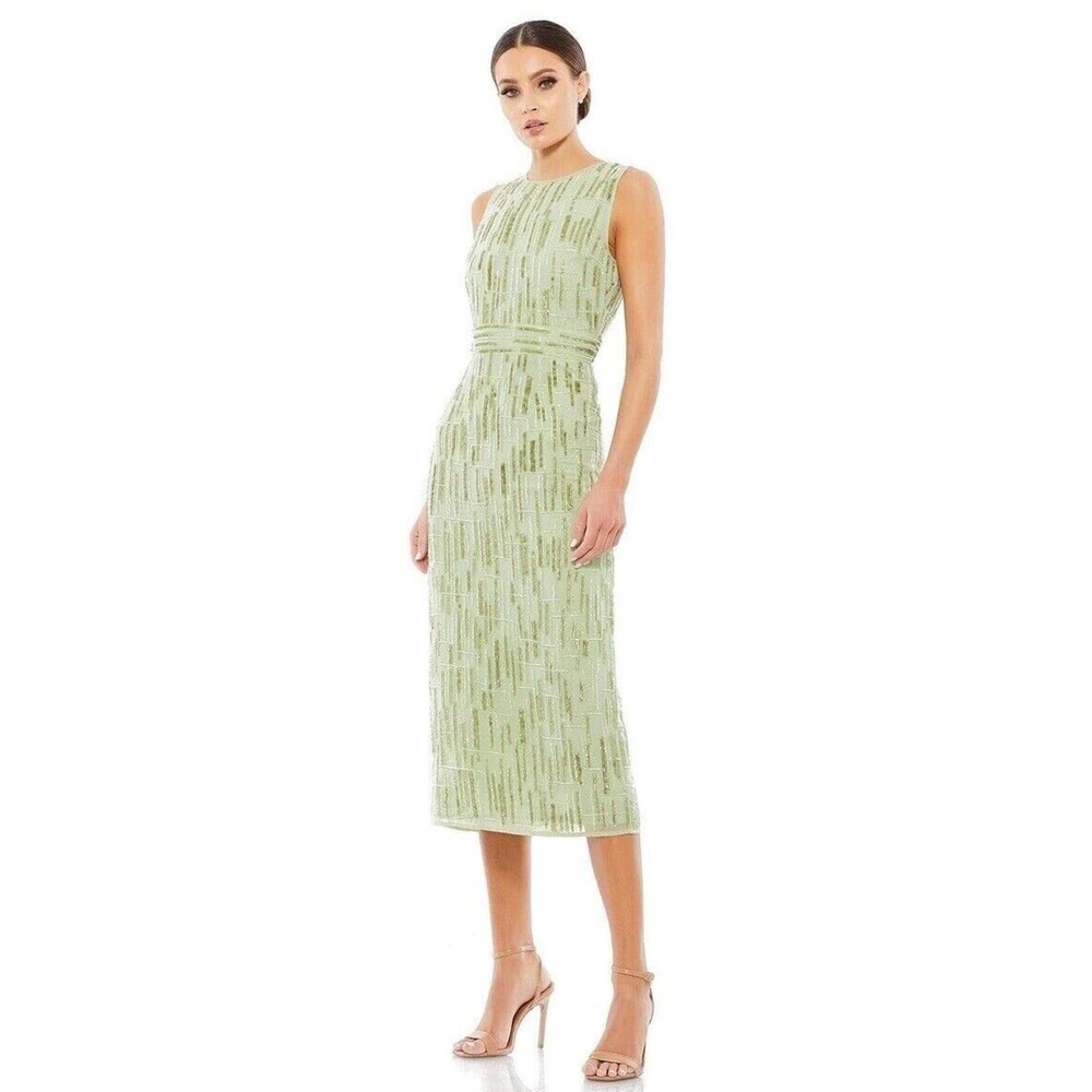 MAC DUGGAL 93597 Green Sleeveless Embellished Dress Size 12 MSRP $298